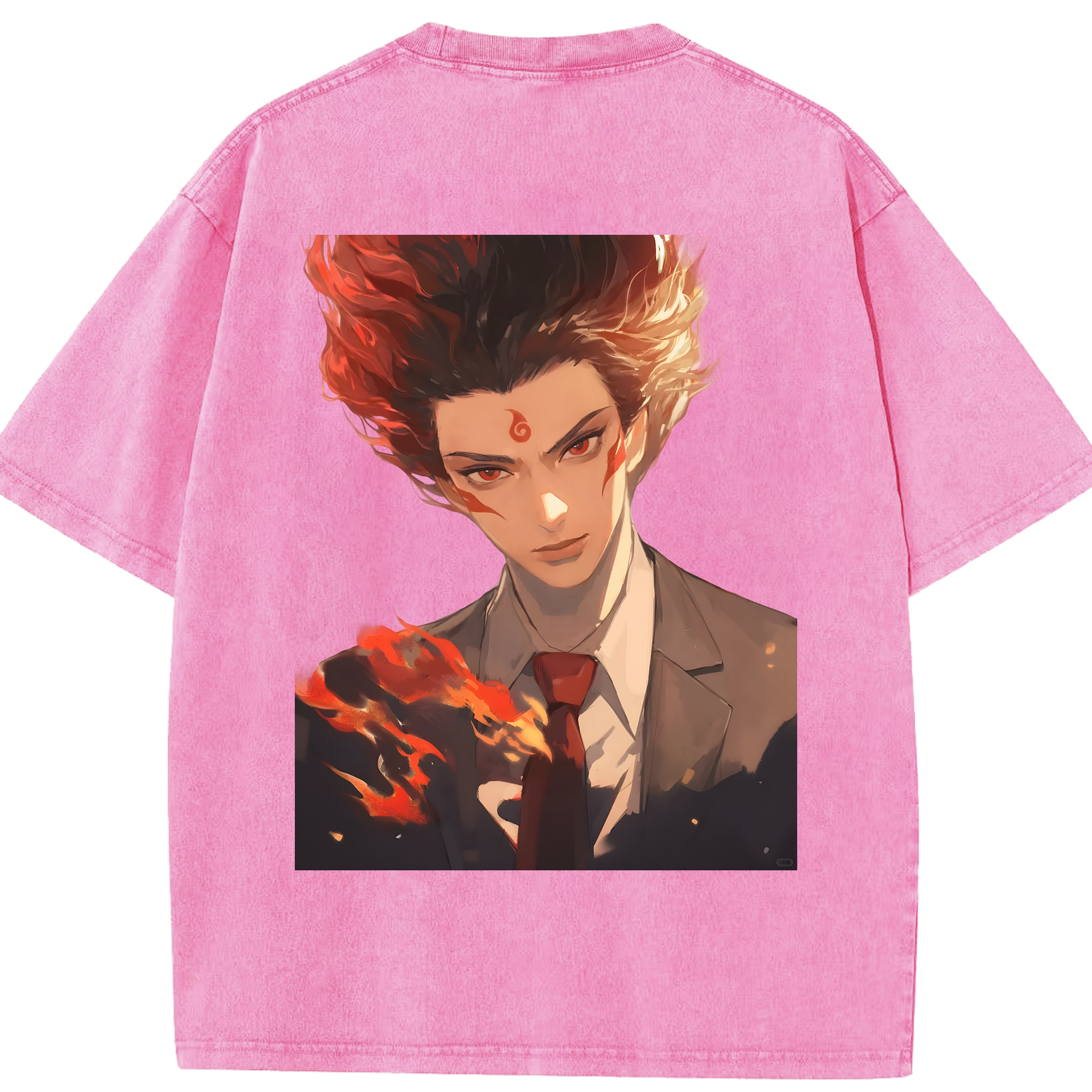 （画像用） Ne Zha 2 ナタ 魔童の大暴れ 綿100% ヴィンテージ風 半袖Tシャツ（背面プリント）